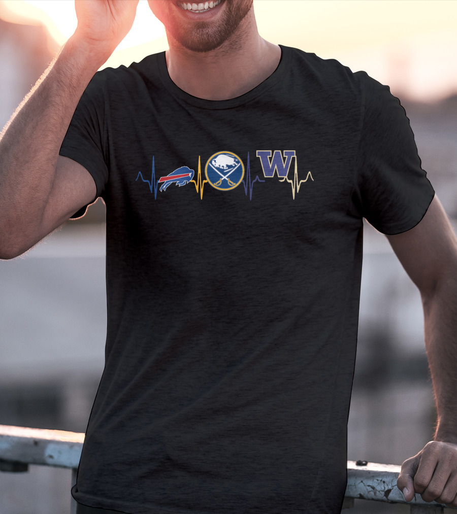 Buffalo Bills Sabres Pulse With Washington Huskies Wh T-Shirt