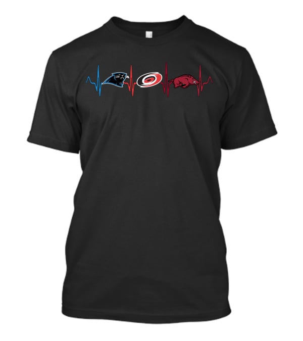 Love Carolina Panthers Hurricanes Arkansas Razorbacks T-Shirt