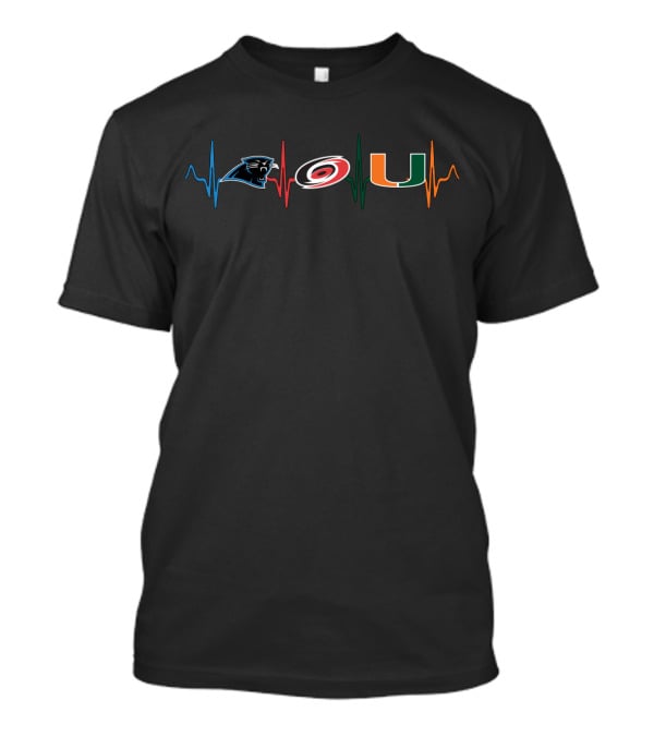 Love Carolina Panthers Hurricanes Miami Hurricanes T-Shirt