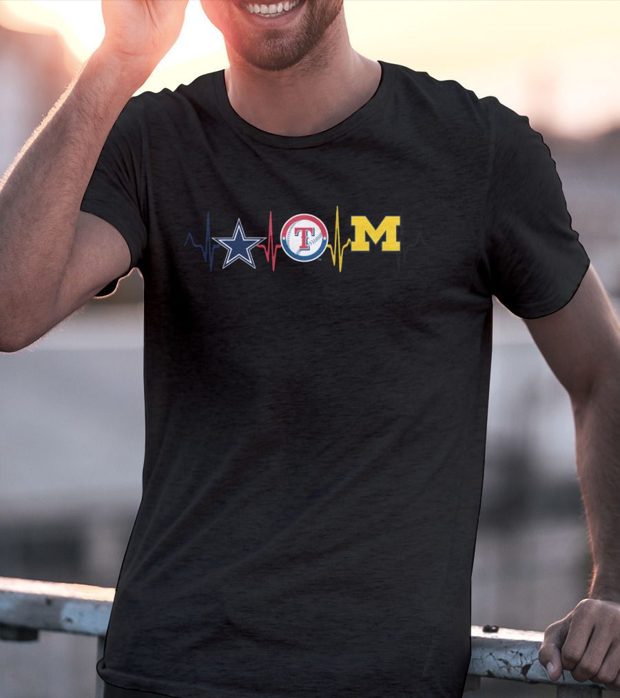 Dallas Cowboys Texas Rangers Michigan Wolverines Fan Fusion T-Shirt