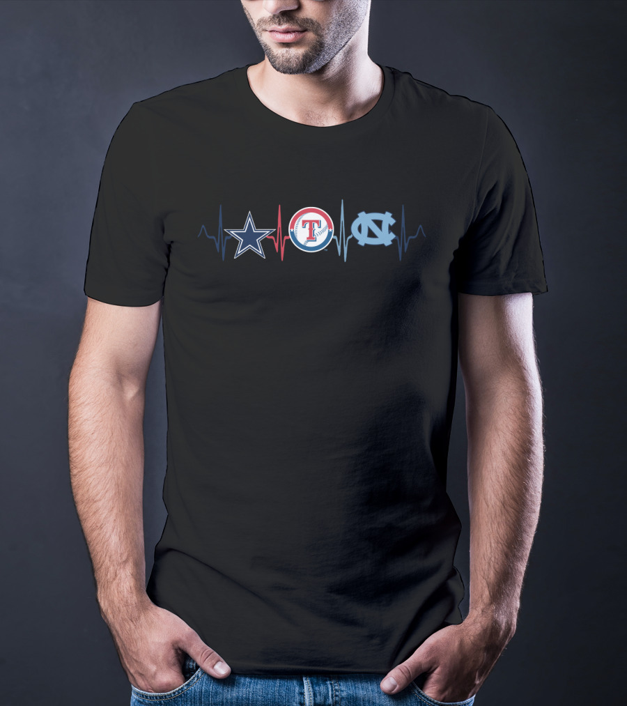 Dallas Cowboys Texas Rangers North Carolina Tar Heels Fan Appreciation T-Shirt