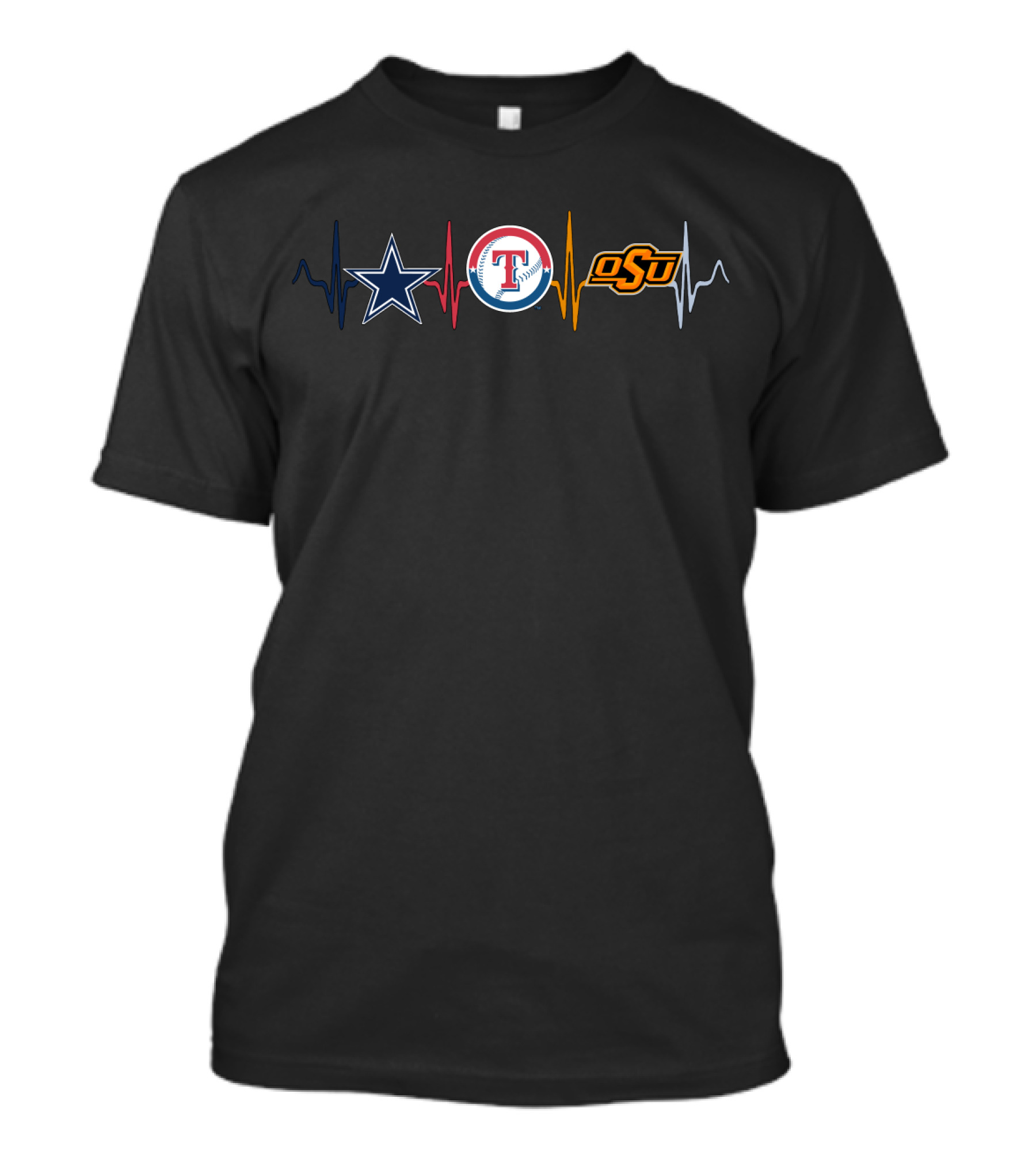 Dallas Cowboys Texas Rangers Oklahoma State Osc Pulse T-Shirt