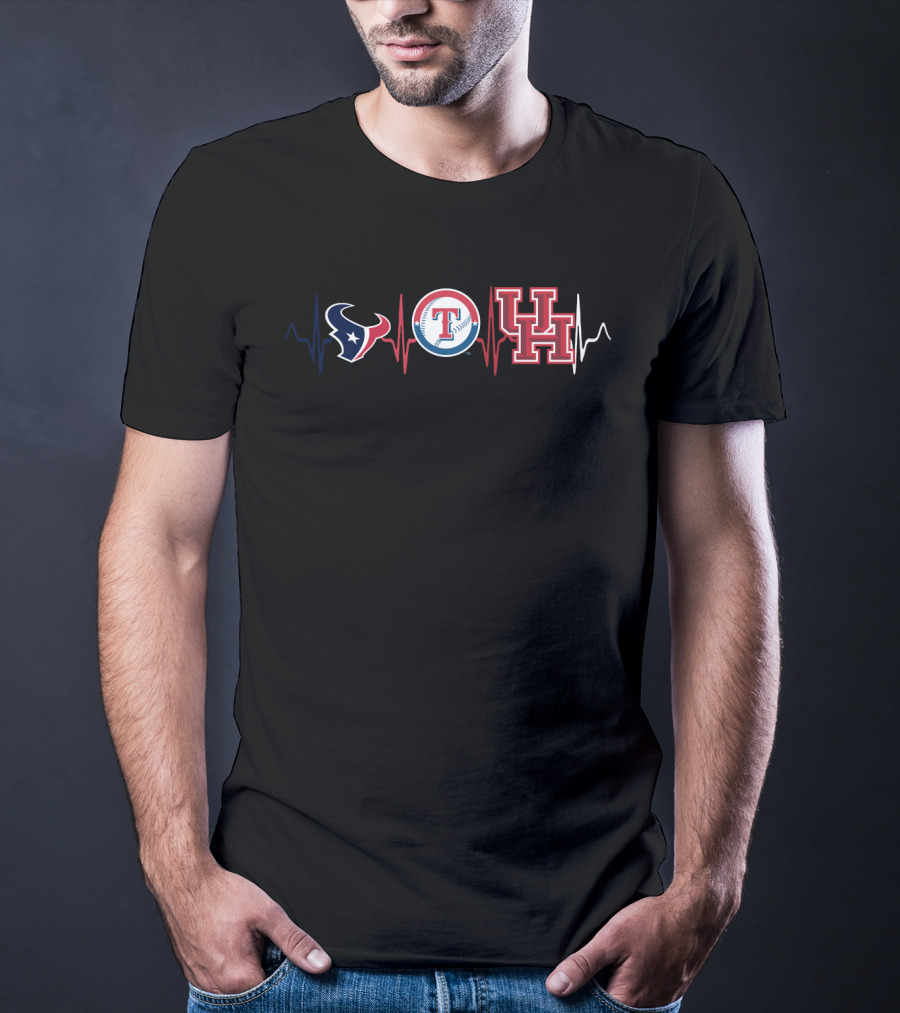 Texans Rangers Uh Love Heartbeat T-Shirt