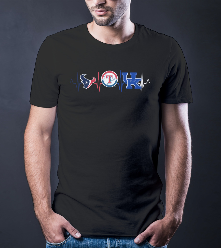 Houston Texans Texas Rangers Kentucky Wildcats Love T-Shirt