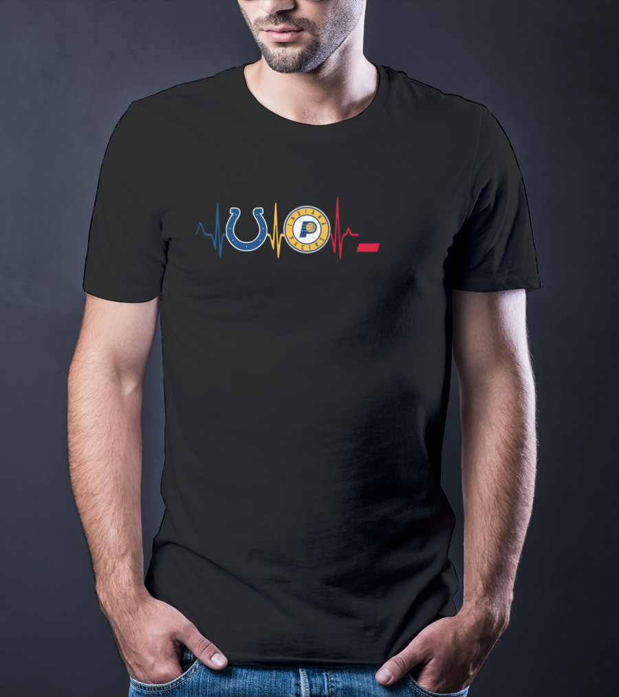Love Colts Pacers Cincinnati Bearcats Heartbeat T-Shirt
