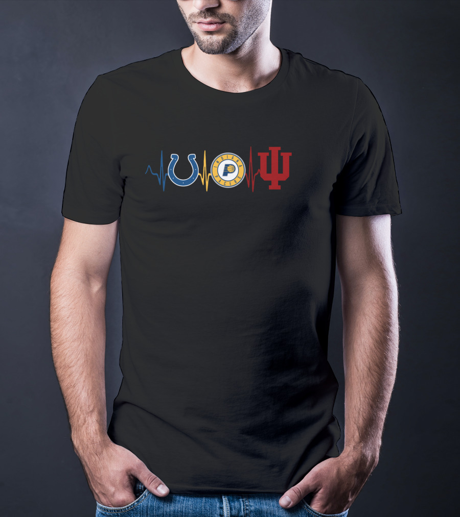 Colts Pacers Indiana Iu Heartbeat T-Shirt