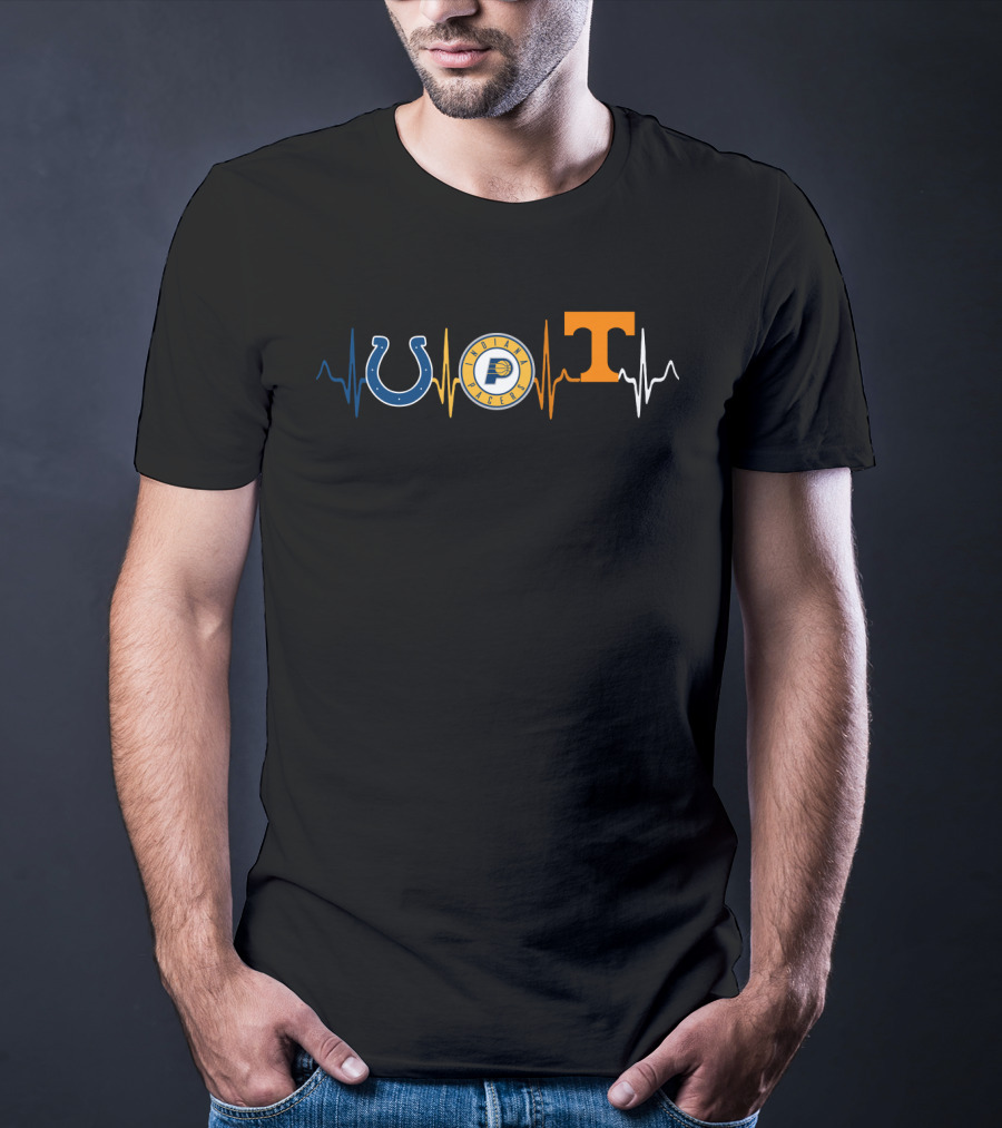 Colts Horseshoe Pacers Basketball Tennessee Volunteers Heartbeat T-Shirt