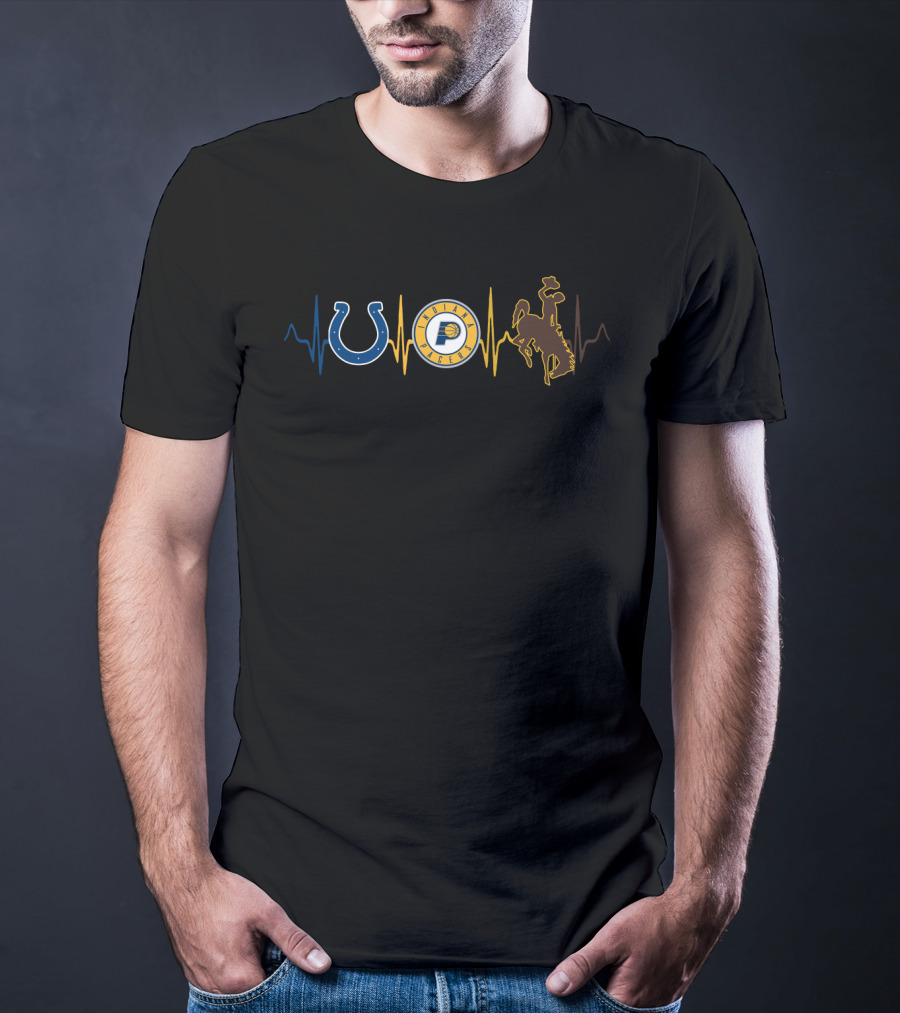 Love Colts Pacers Cowboys Heartbeat T-Shirt