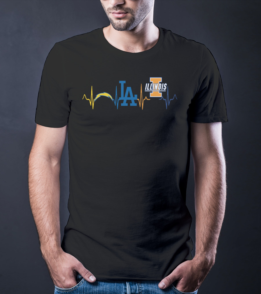 Los Angeles Chargers Dodgers Illinois Fighting Illini Love T-Shirt
