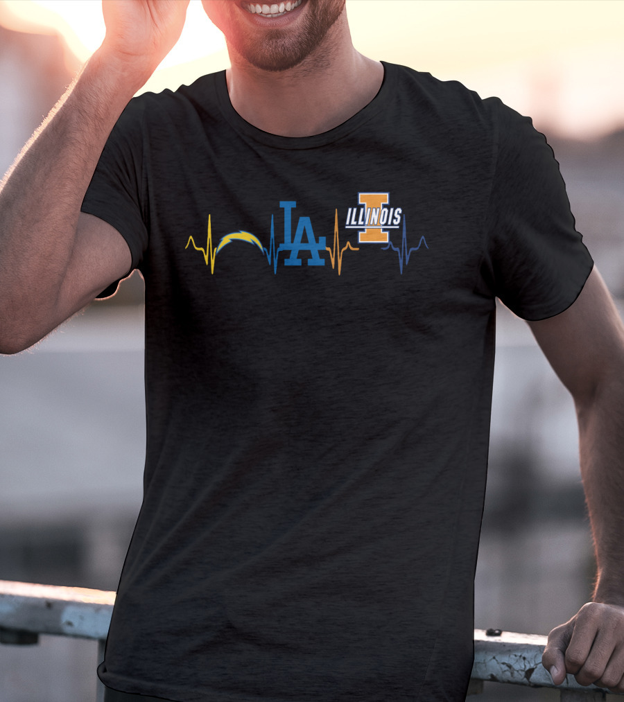 Los Angeles Chargers Dodgers Illinois Fighting Illini Love T-Shirt