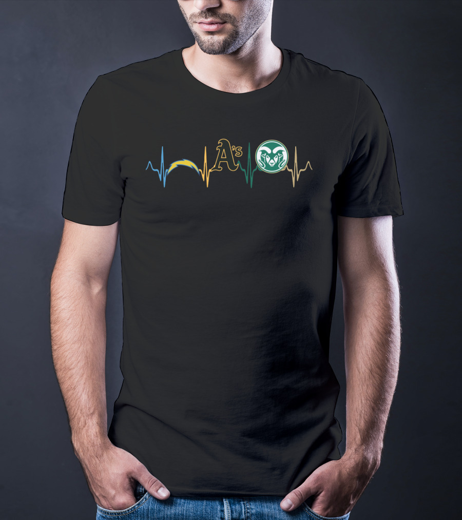 Love Chargers Athletics Rams Csu Heartbeat T-Shirt