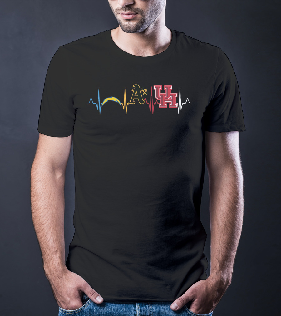 Love Chargers Athletics A's Uh Heartbeat T-Shirt