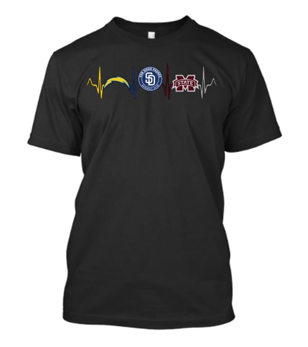 Love Chargers San Diego Padres Mississippi State Msb T-Shirt