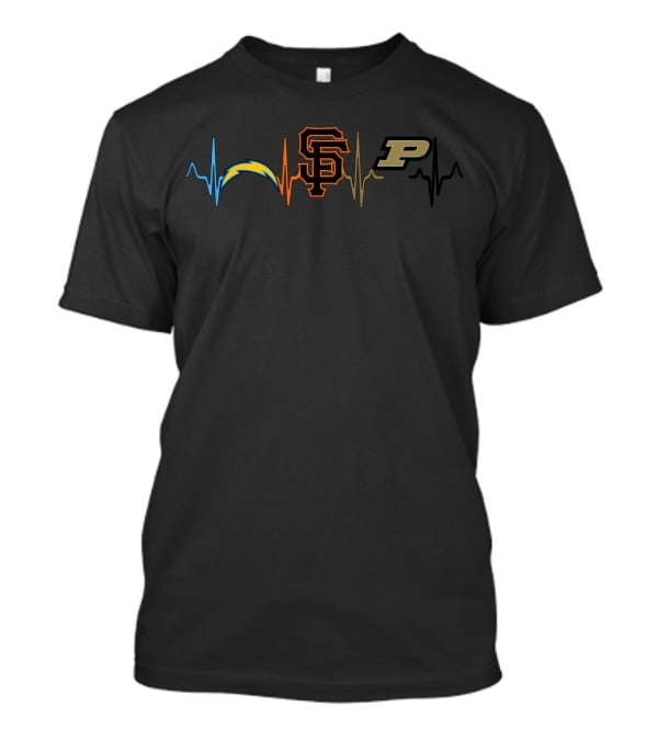 Charger Lightning Bolt Giants Sf With Purdue Boilermakers T-Shirt