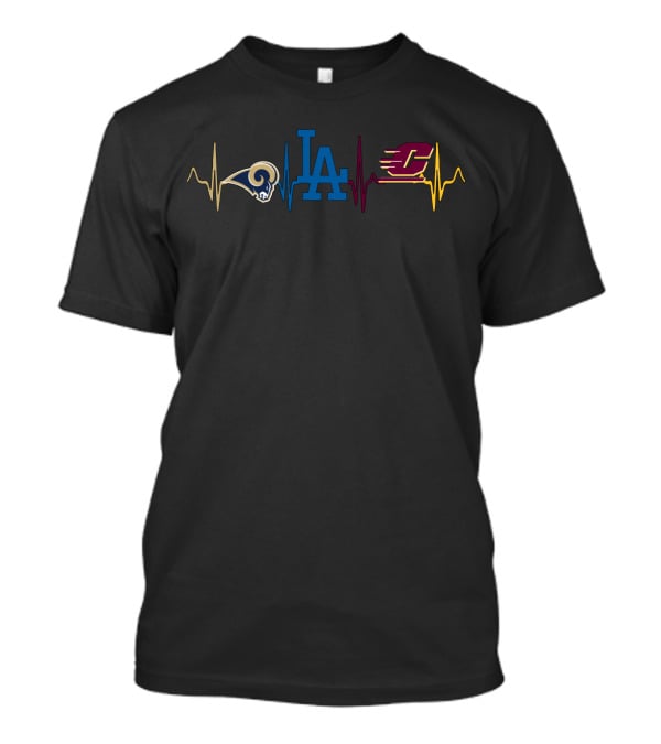 Rams Dodgers Central Michigan Heartbeat T-Shirt