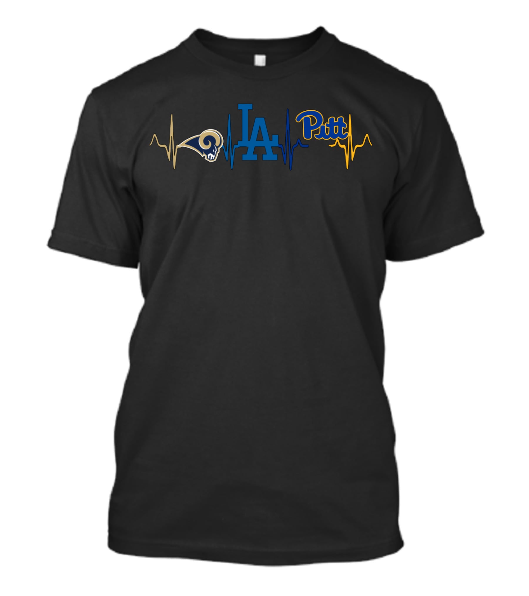 Love Rams La Dodgers Pitt Heartbeat T-Shirt