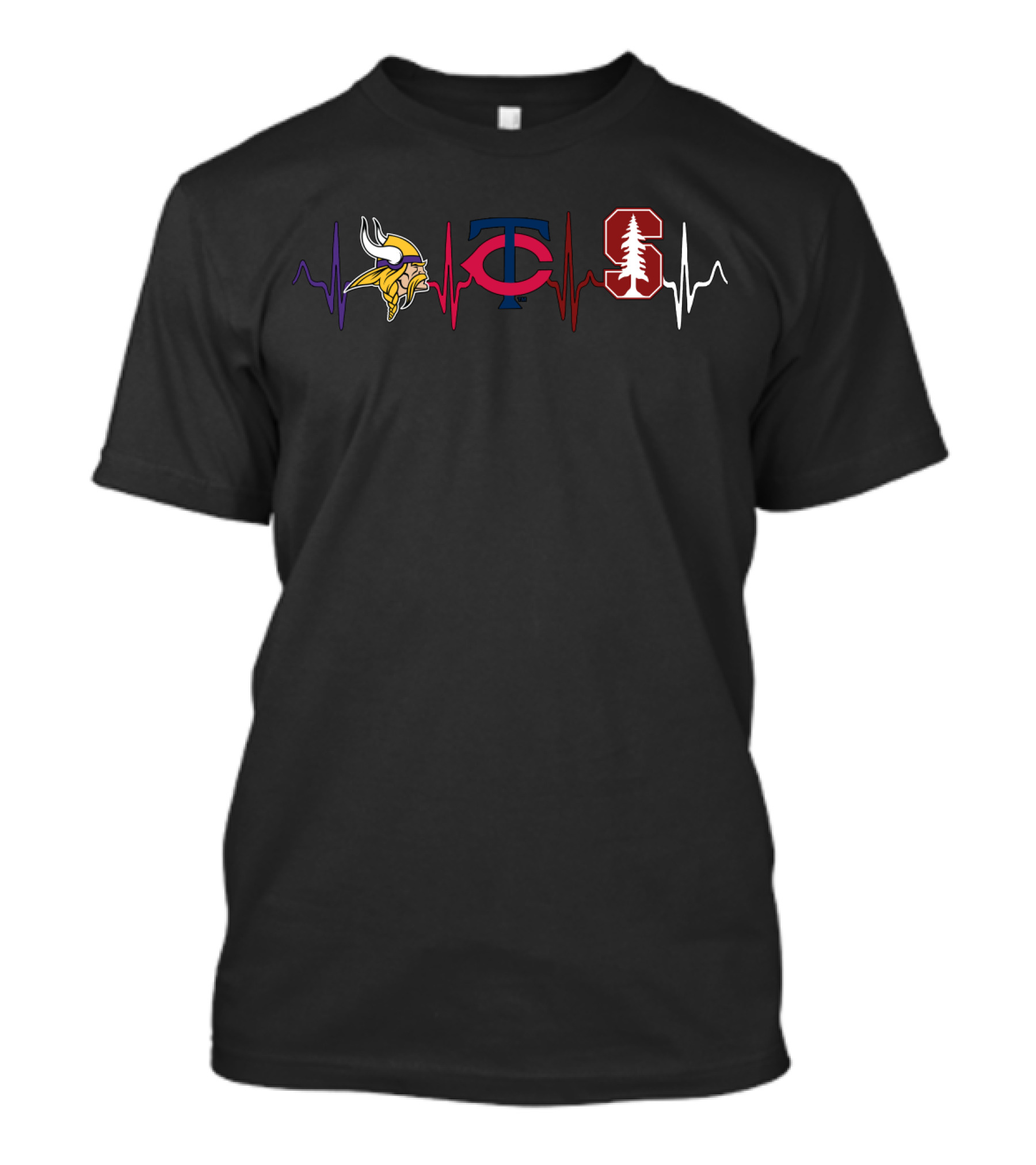 Vikings Twins Stanford Heartbeat T-Shirt