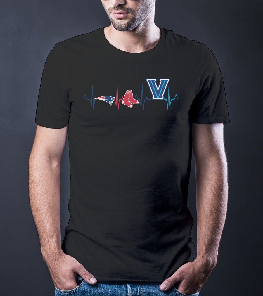 Patriots Red Sox Villanova Heartbeat T-Shirt