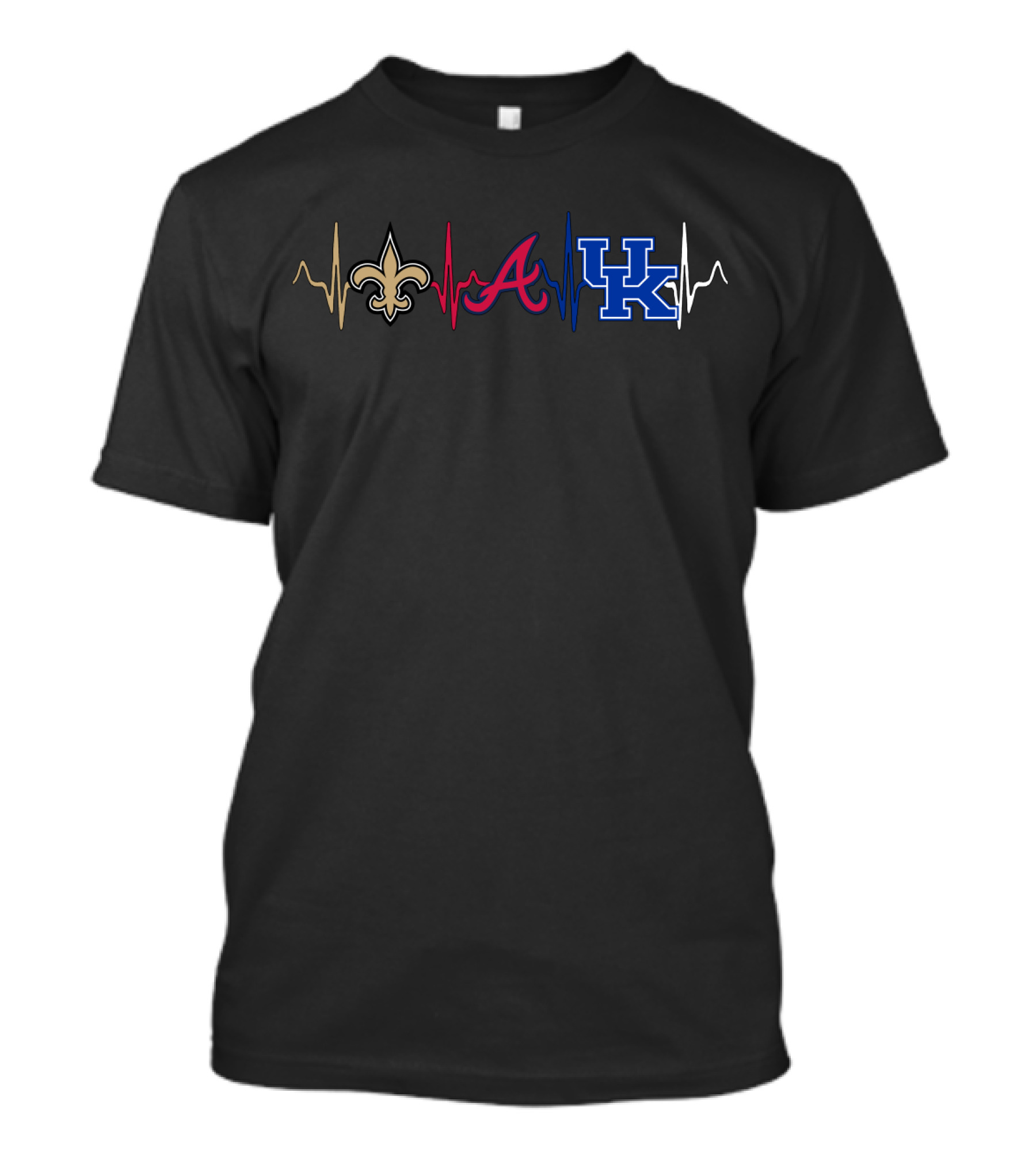 Love Saints Braves Heartbeat Kw T-Shirt
