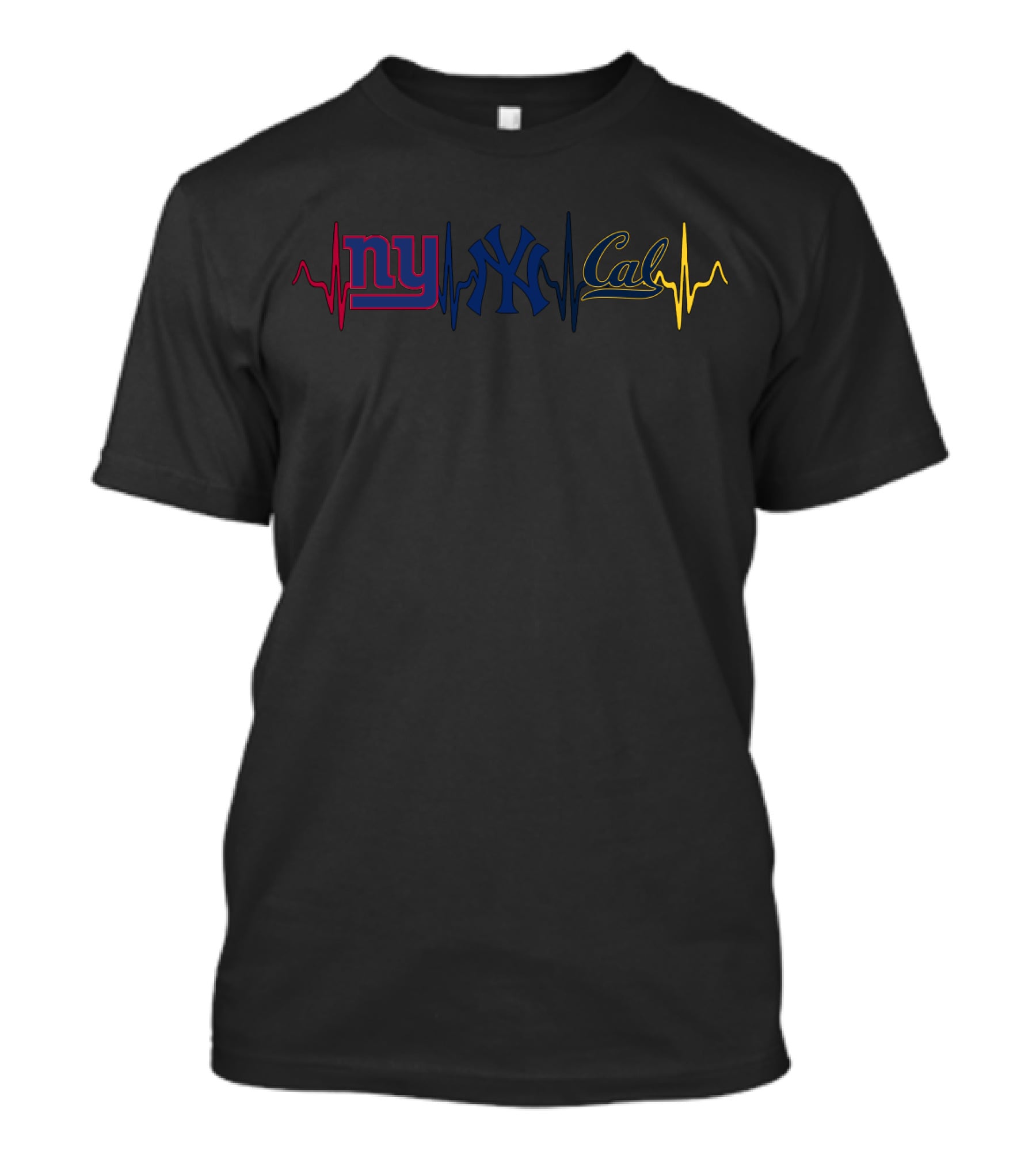 Ny Giants Yankees Cal Heartbeat Cgb T-Shirt