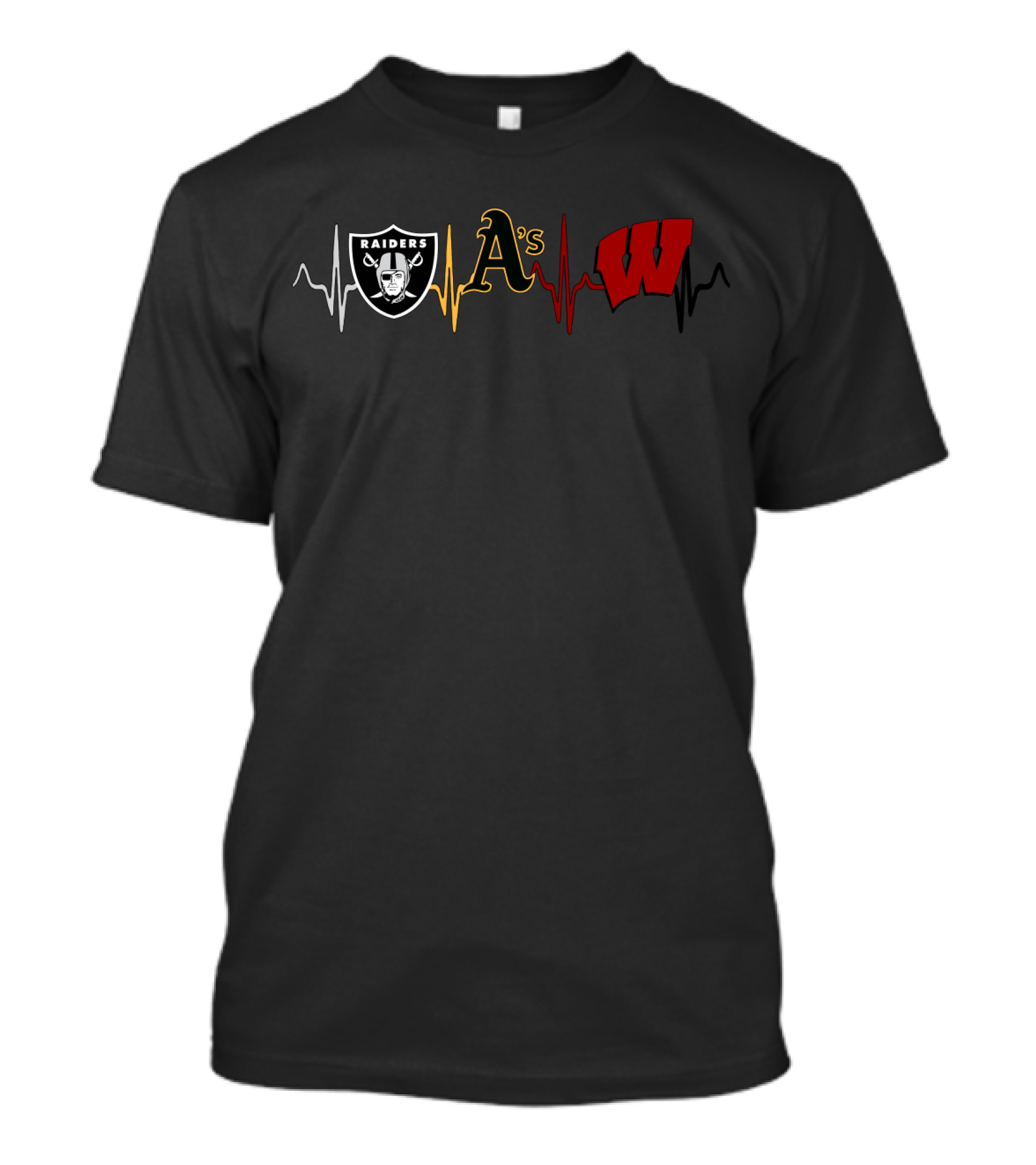 Raiders Athletics Wisconsin Heartbeat T-Shirt