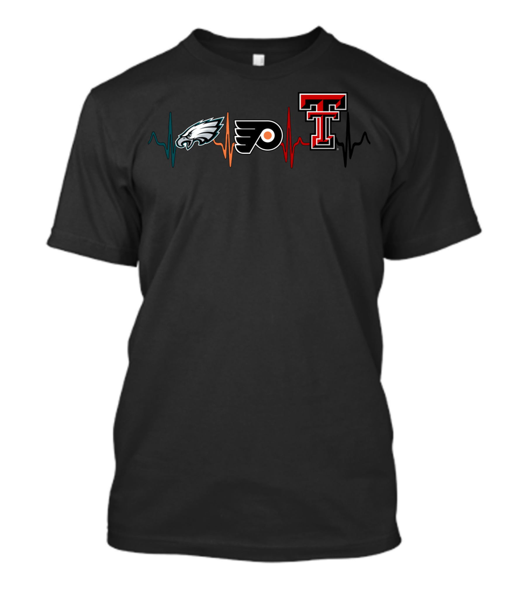 Eagles Flyers Texas Tech Heartbeat T-Shirt