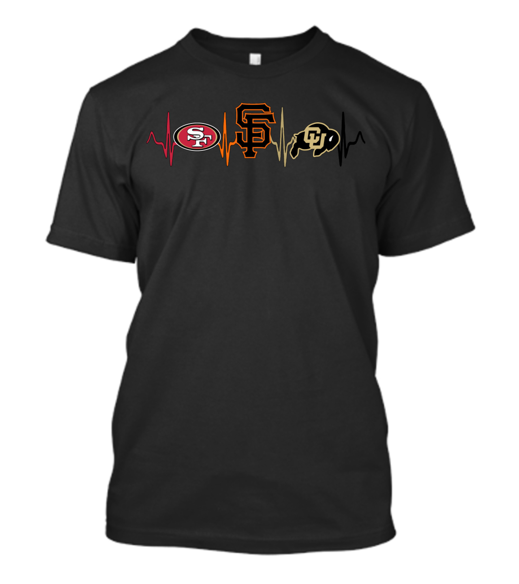 Love 49ers Giants Colorado Buffaloes Cbu T-Shirt