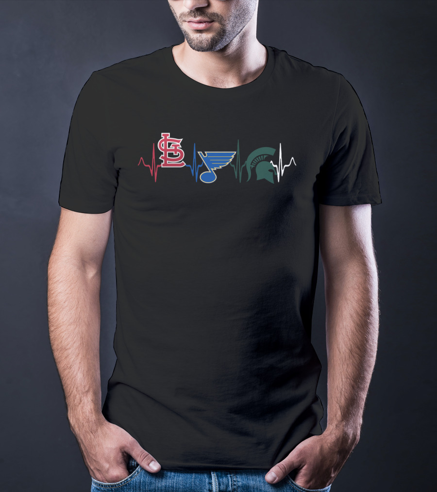 Love St. Louis Cardinals Blues Michigan State Spartans T-Shirt