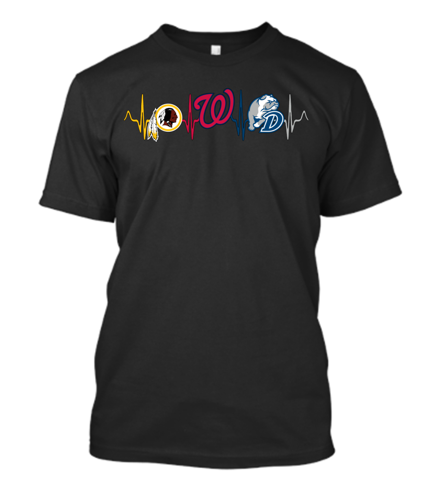 Redskins Nationals Bulldogs Heartbeat T-Shirt