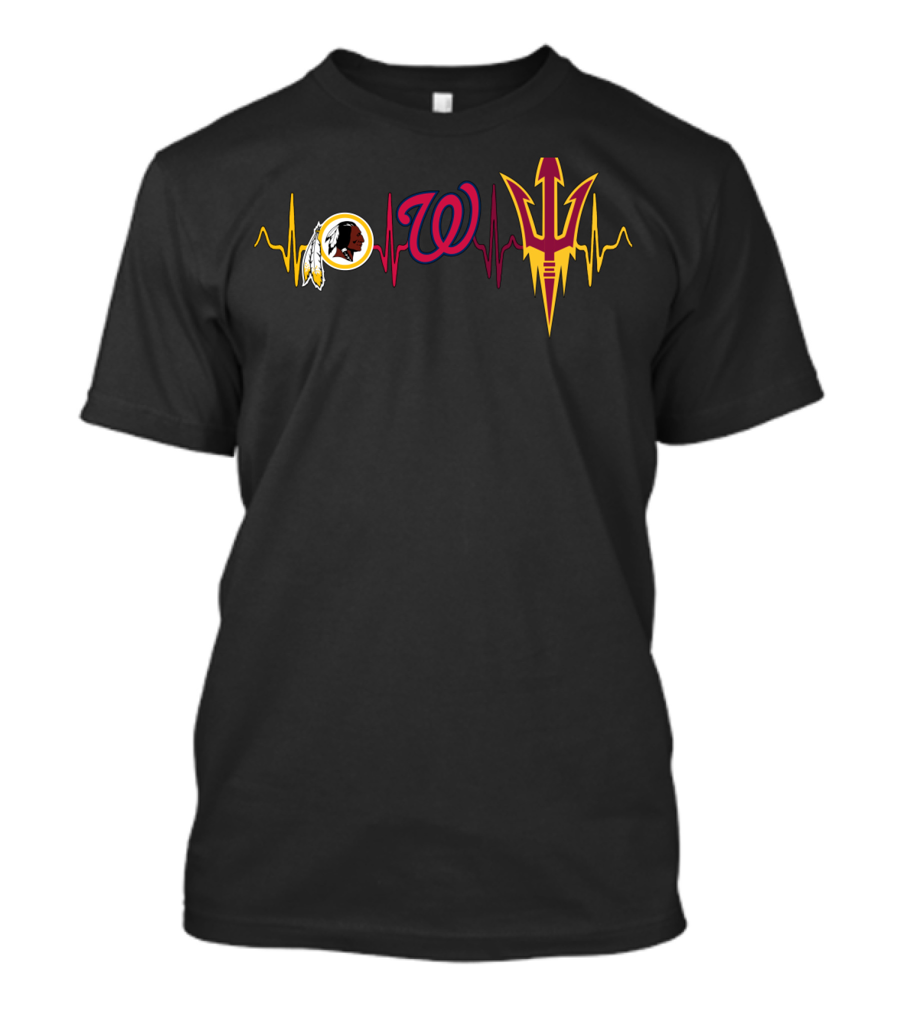 Redskins Nationals State Heartbeat Logo Collection T-Shirt