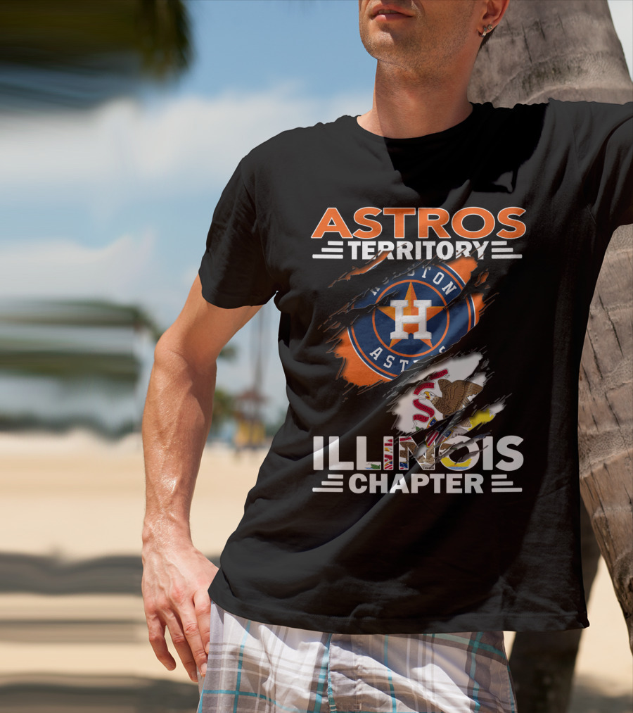Astros Territory Houston Astros Illinois Chapter Flag Badge T-Shirt