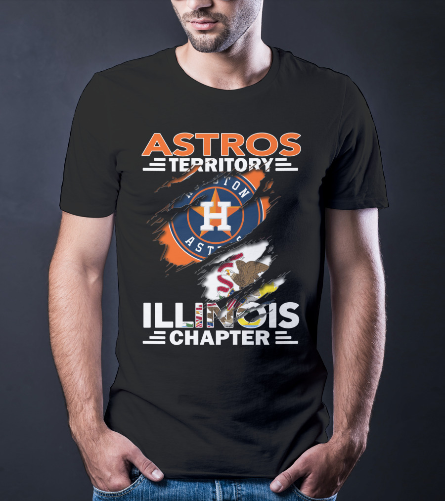 Astros Territory Houston Astros Illinois Chapter Flag Badge T-Shirt