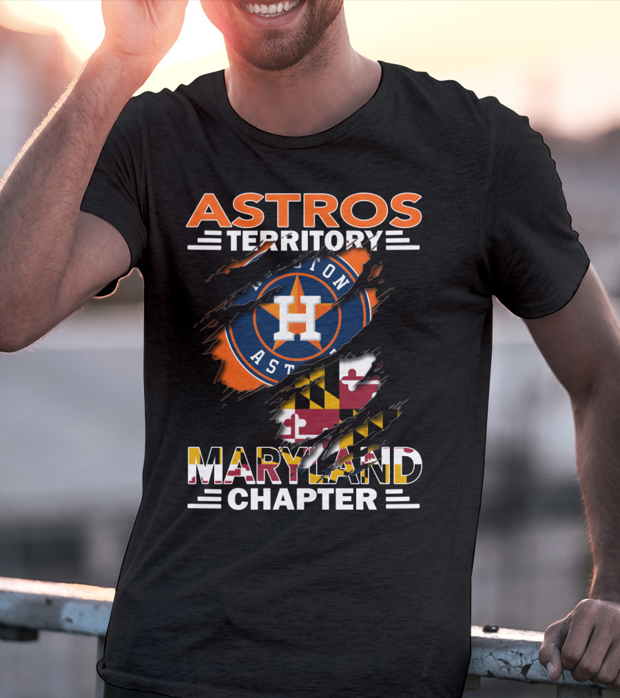 Astros Territory Maryland Chapter Houston Astros Logo Maryland Flag T-Shirt