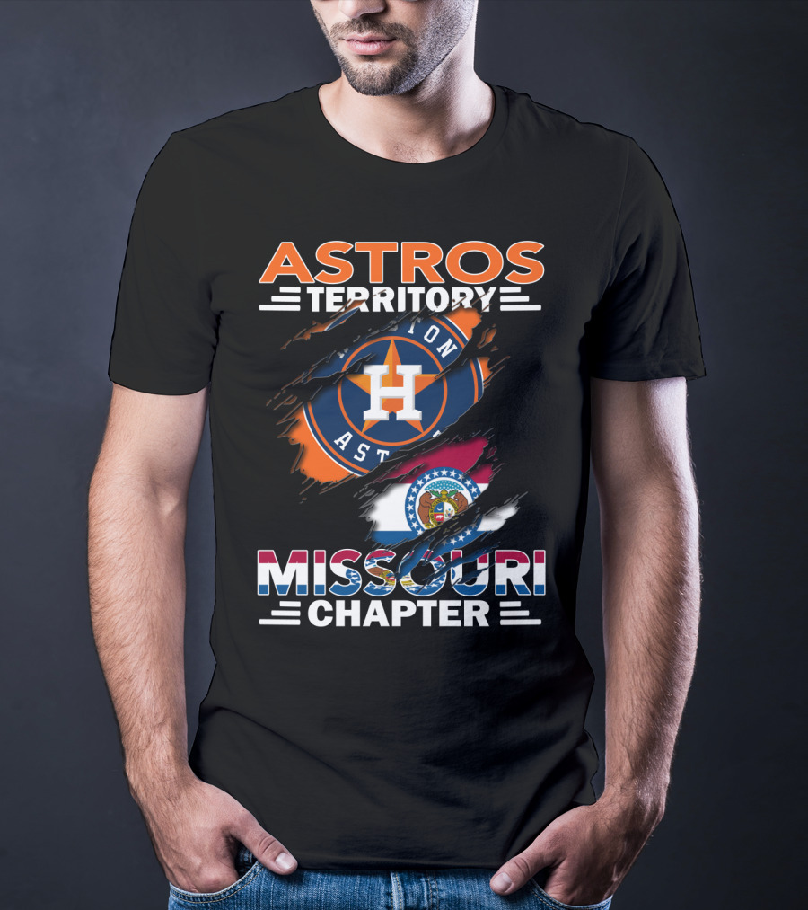 Astros Territory Missouri Chapter Houston Logo State Flag T-Shirt