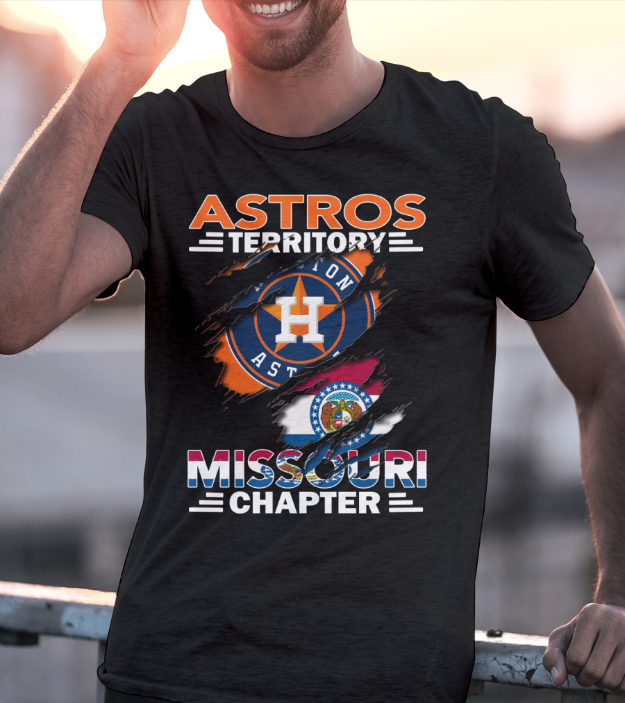Astros Territory Missouri Chapter Houston Logo State Flag T-Shirt