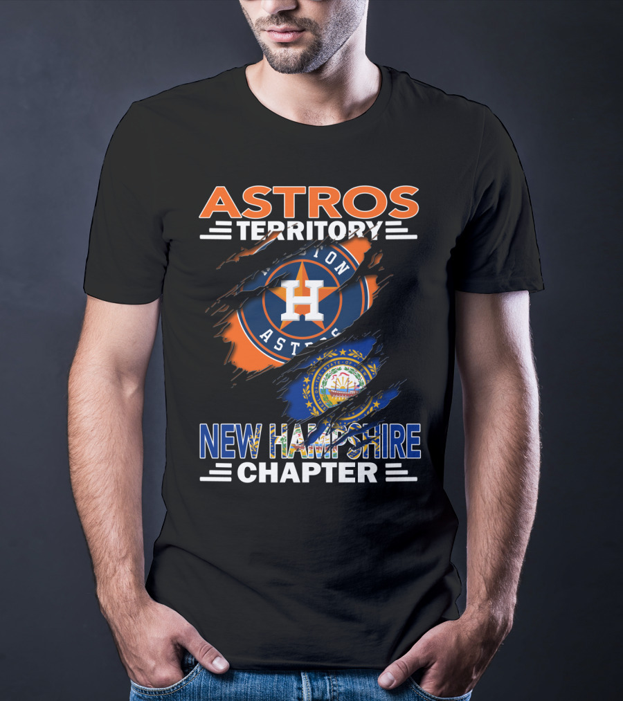 Astros Territory New Hampshire Chapter Houston Astros New Hampshire Flag Badge T-Shirt