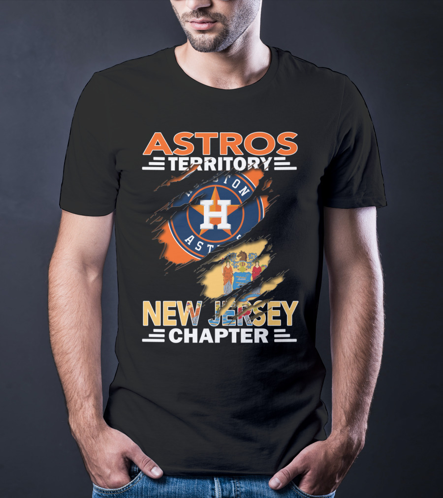 Astros Territory New Jersey Chapter Houston Logo And State Emblem T-Shirt