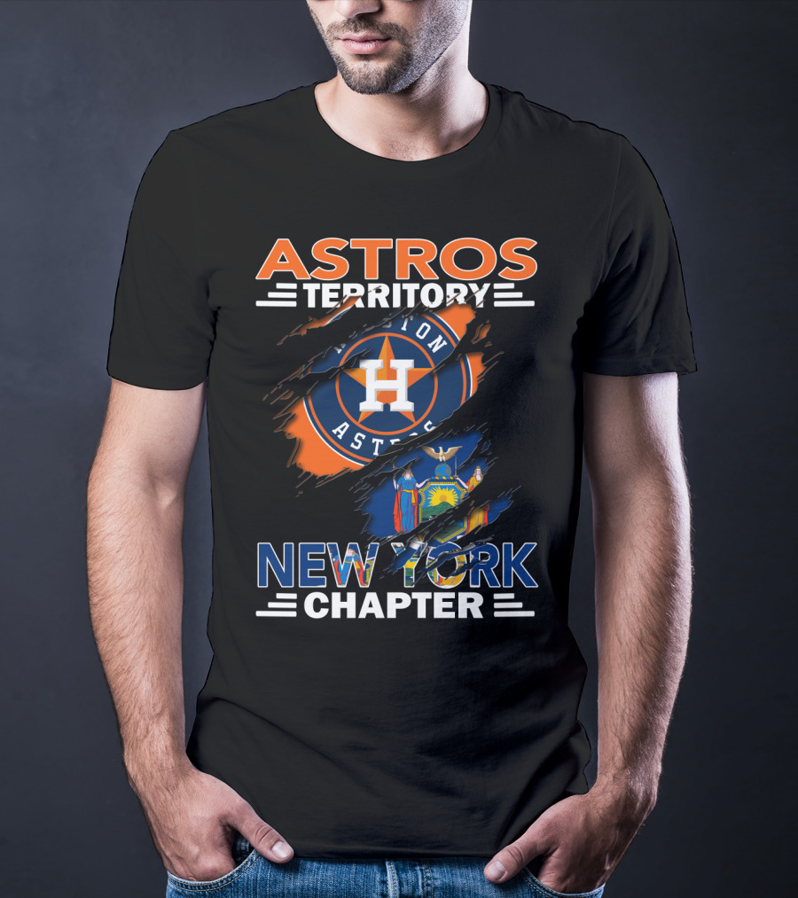 Astros Territory Houston Logo New York Chapter USA Flag T-Shirt