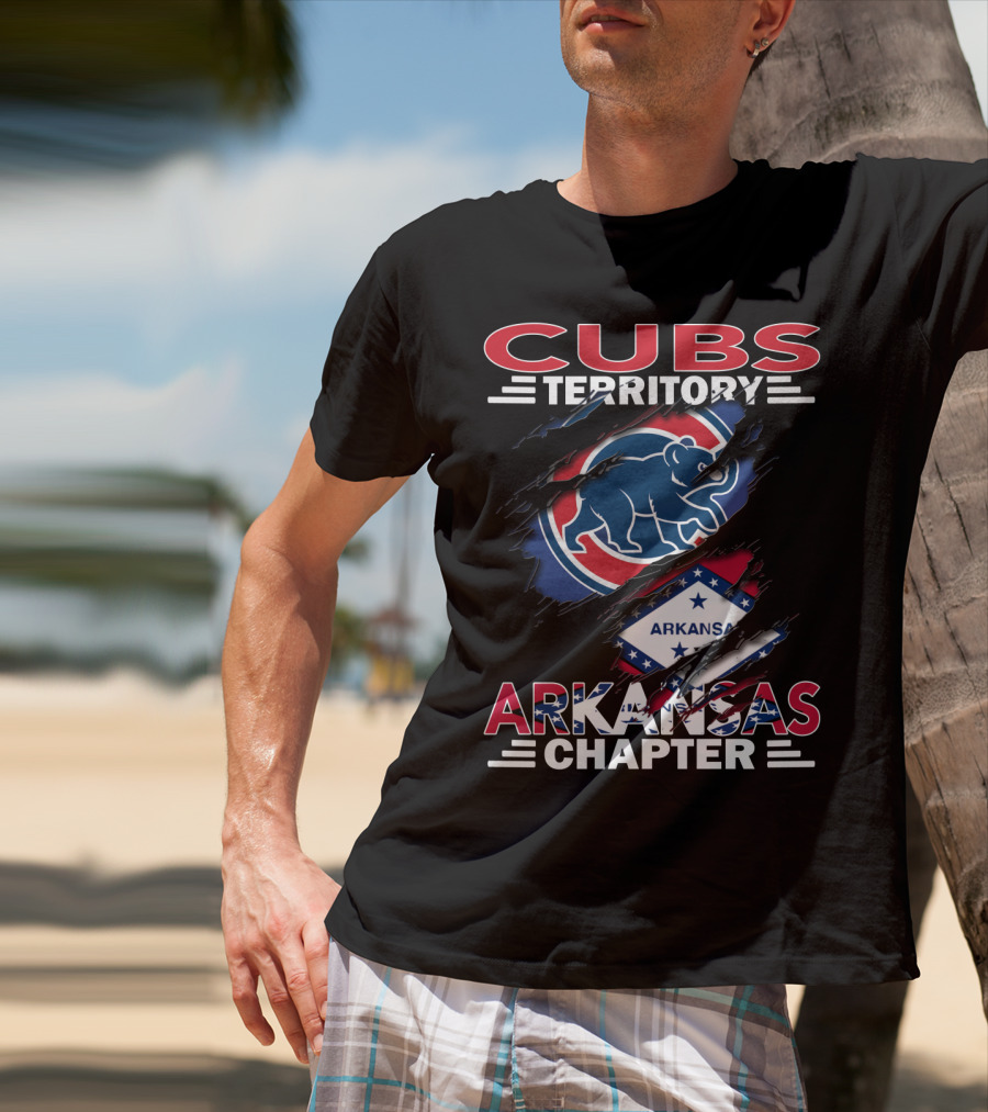 Cubs Territory Arkansas Chapter Logo With Bear And Flag Elements T-Shirt