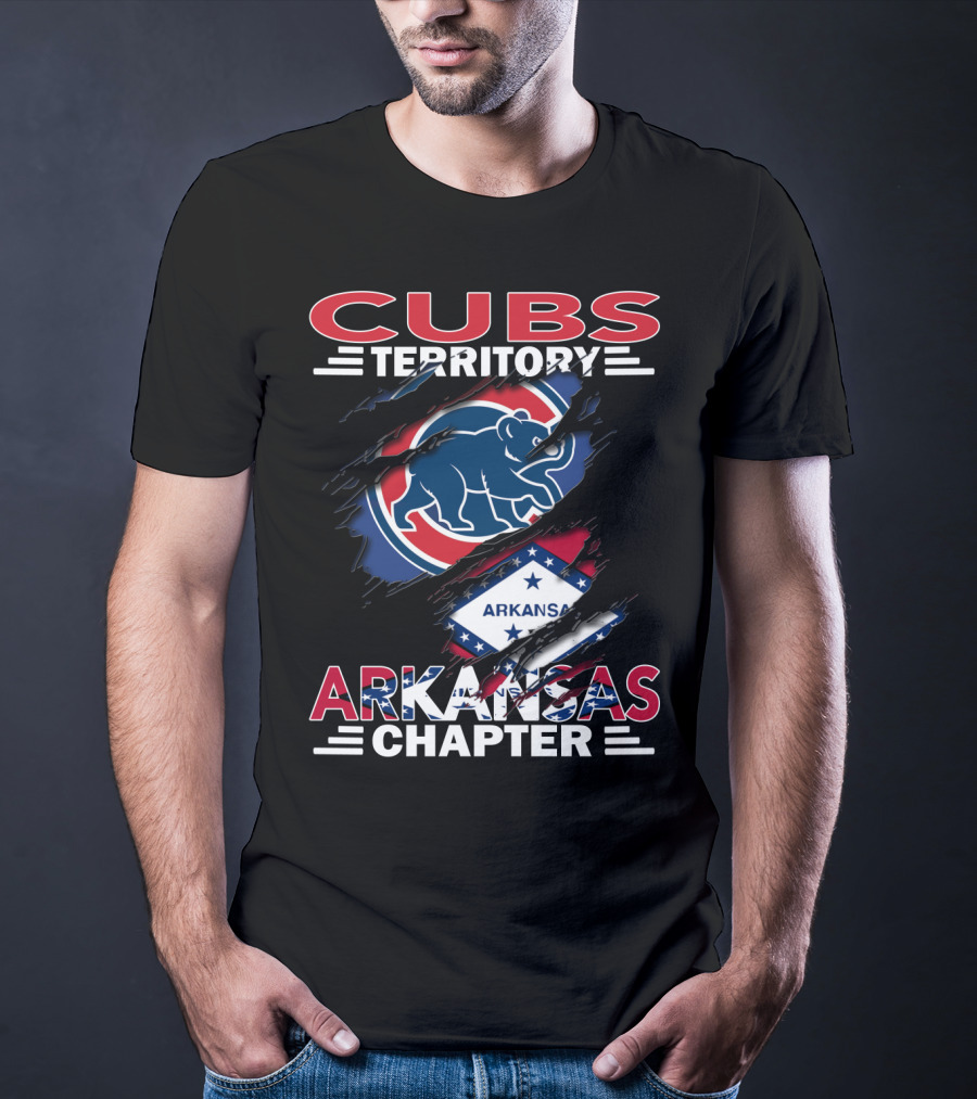 Cubs Territory Arkansas Chapter Logo With Bear And Flag Elements T-Shirt