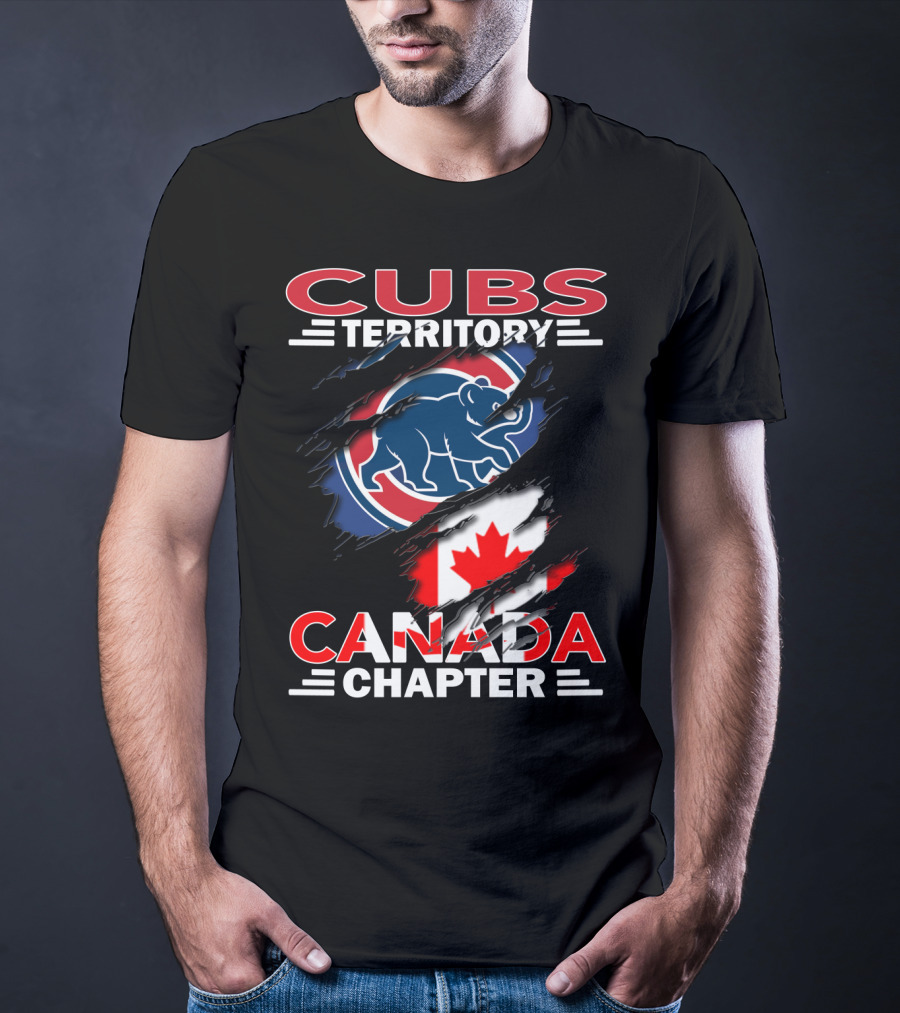 Cubs Territory Canada Chapter Toronto Blue Bear Maple Leaf Emblem T-Shirt