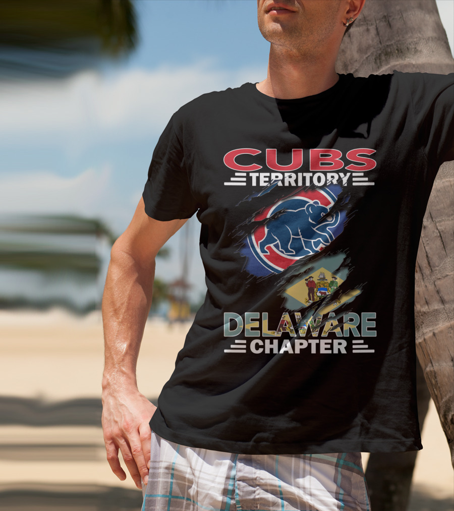 Cubs Territory Delaware Chapter Flag Design Rip Style Iconic T-Shirt