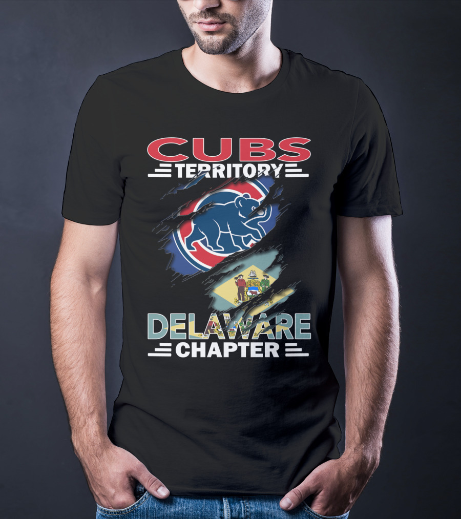 Cubs Territory Delaware Chapter Flag Design Rip Style Iconic T-Shirt