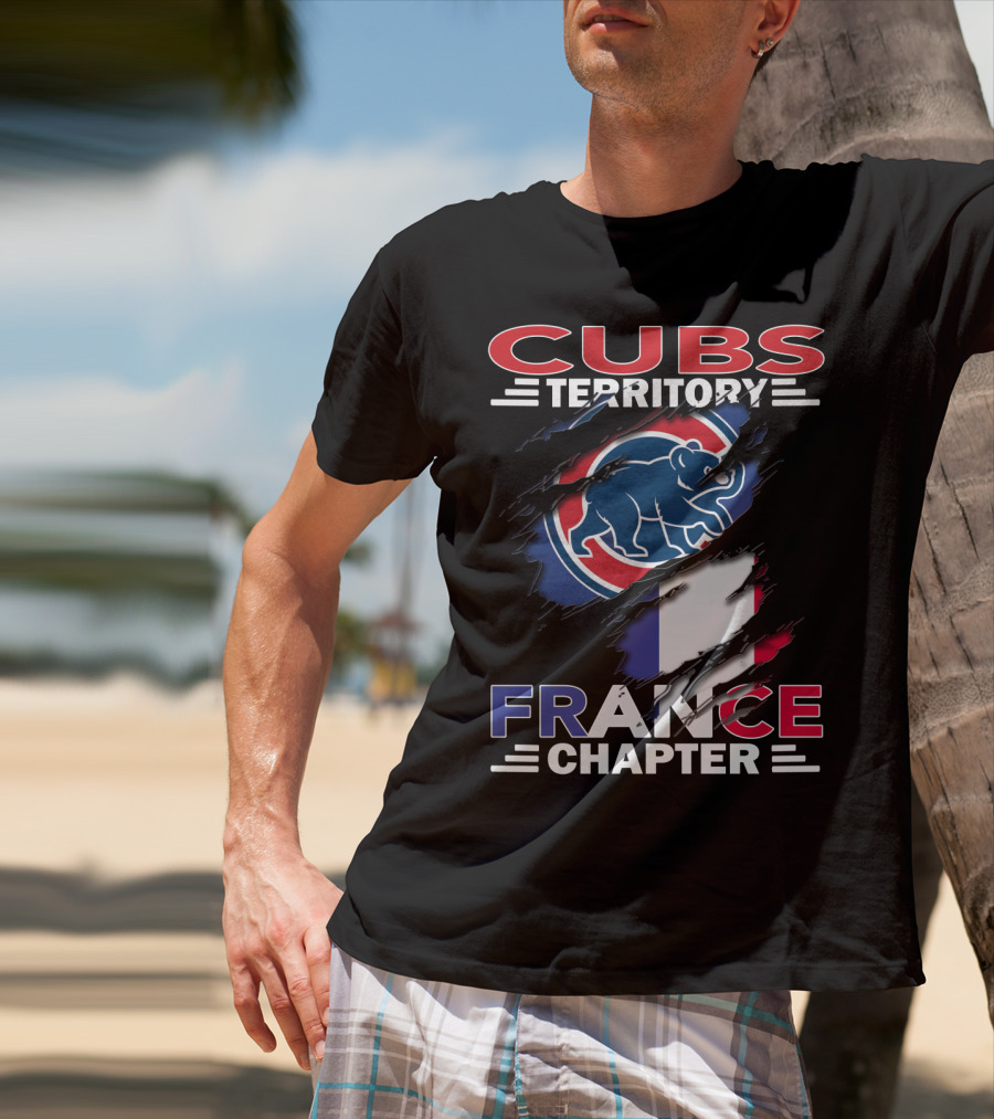 Cubs Territory France Chapter Logo With French Flag And Cubs Emblem T-Shirt