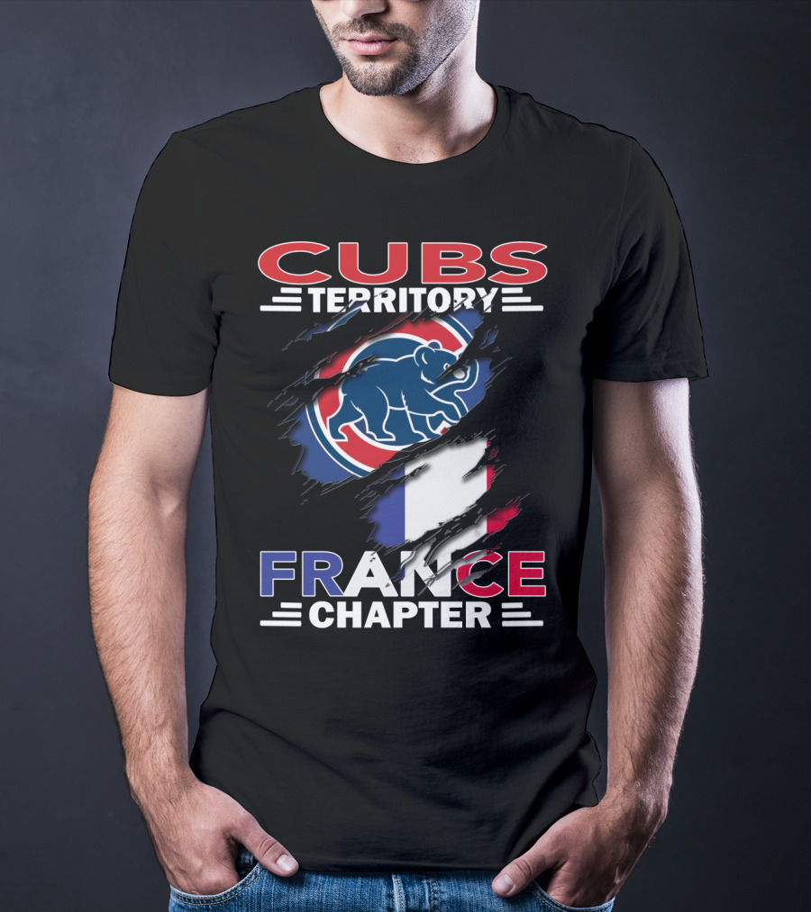 Cubs Territory France Chapter Logo With French Flag And Cubs Emblem T-Shirt