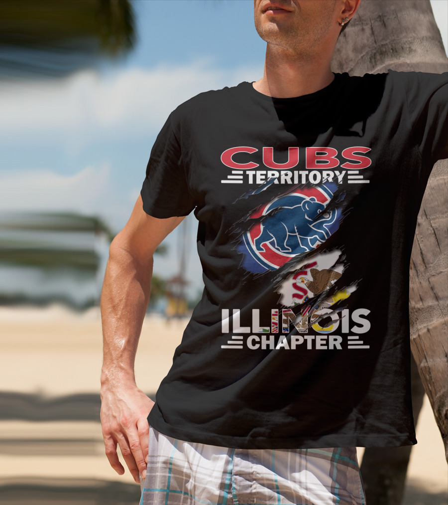 Cubs Territory Illinois Chapter With Bear And State Flag Elements T-Shirt