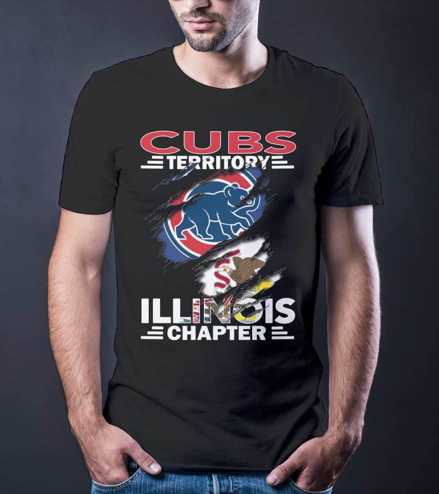 Cubs Territory Illinois Chapter With Bear And State Flag Elements T-Shirt
