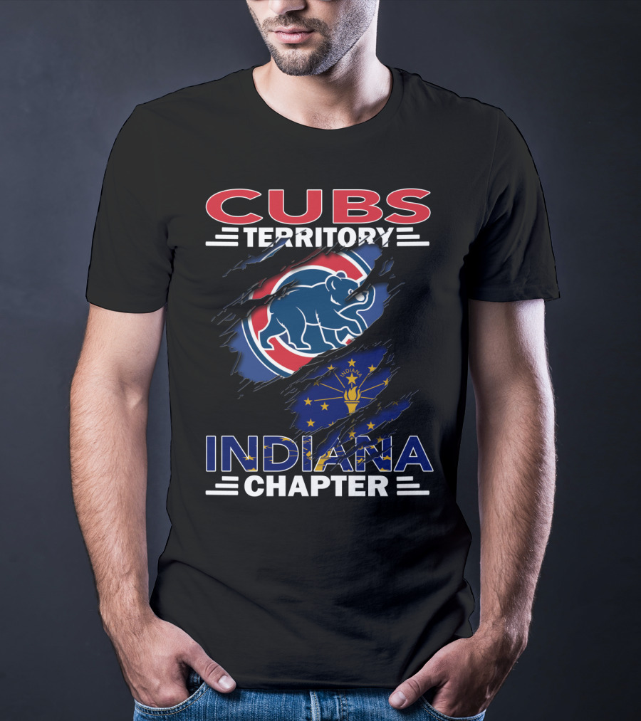 Cubs Territory Indiana Chapter Indiana State Flag And Cubs T-Shirt