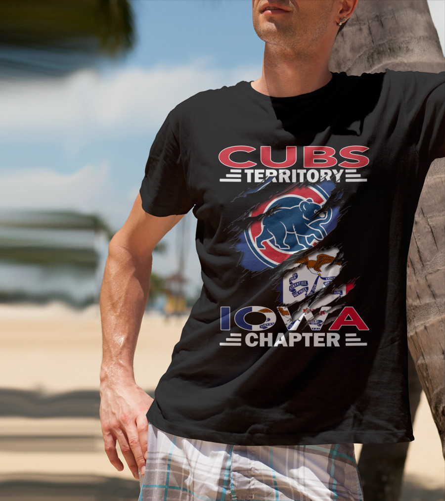 Cubs Territory Iowa Chapter Chicago Cubs Logo Illinois Flag T-Shirt