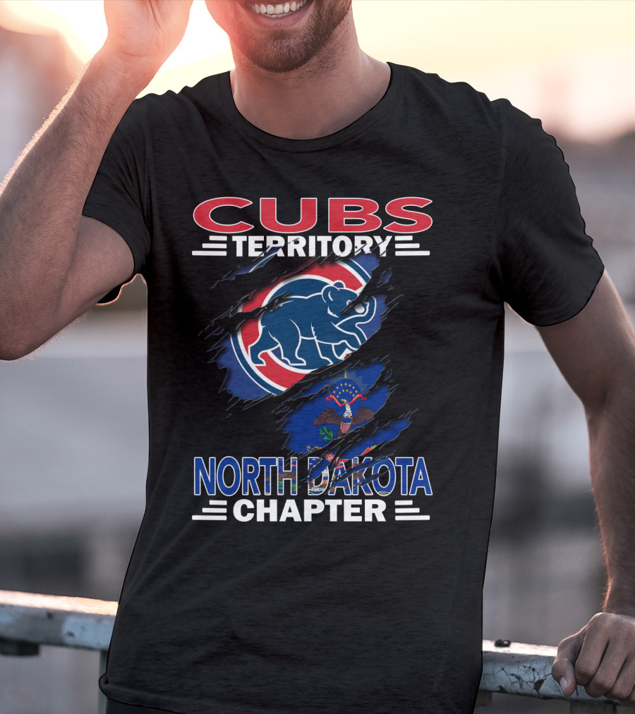 Cubs Territory North Dakota Chapter Logo With Bear And State Flag Elements T-Shirt